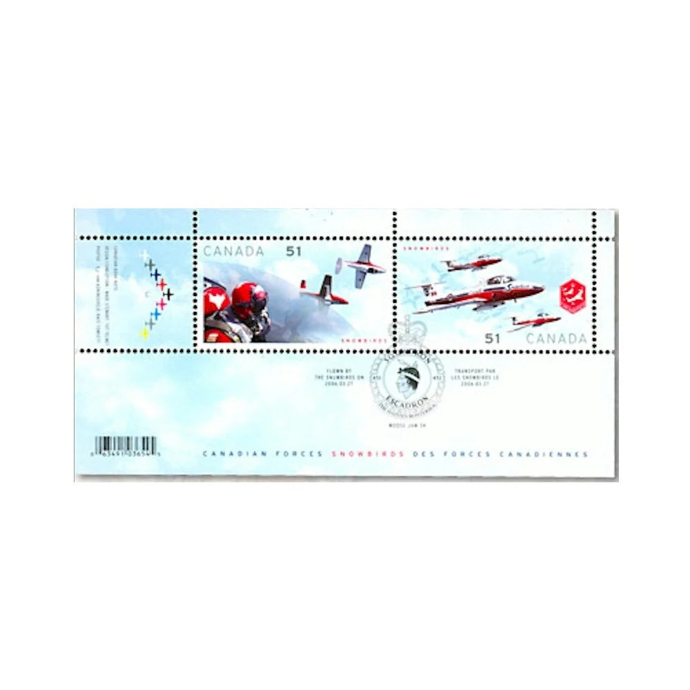 2006 Canadian Forces $5 SNOWBIRDS Double Hologram Pure .9999 Fine Silver Coin & Stamp Set in a Collectible Tin!