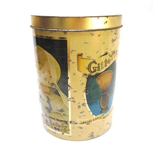 Vintage Tin Made by Cheinco Housewares of New Jersey, USA: 'BABY-SAFE GILLETTE SAFETY RAZOR'
