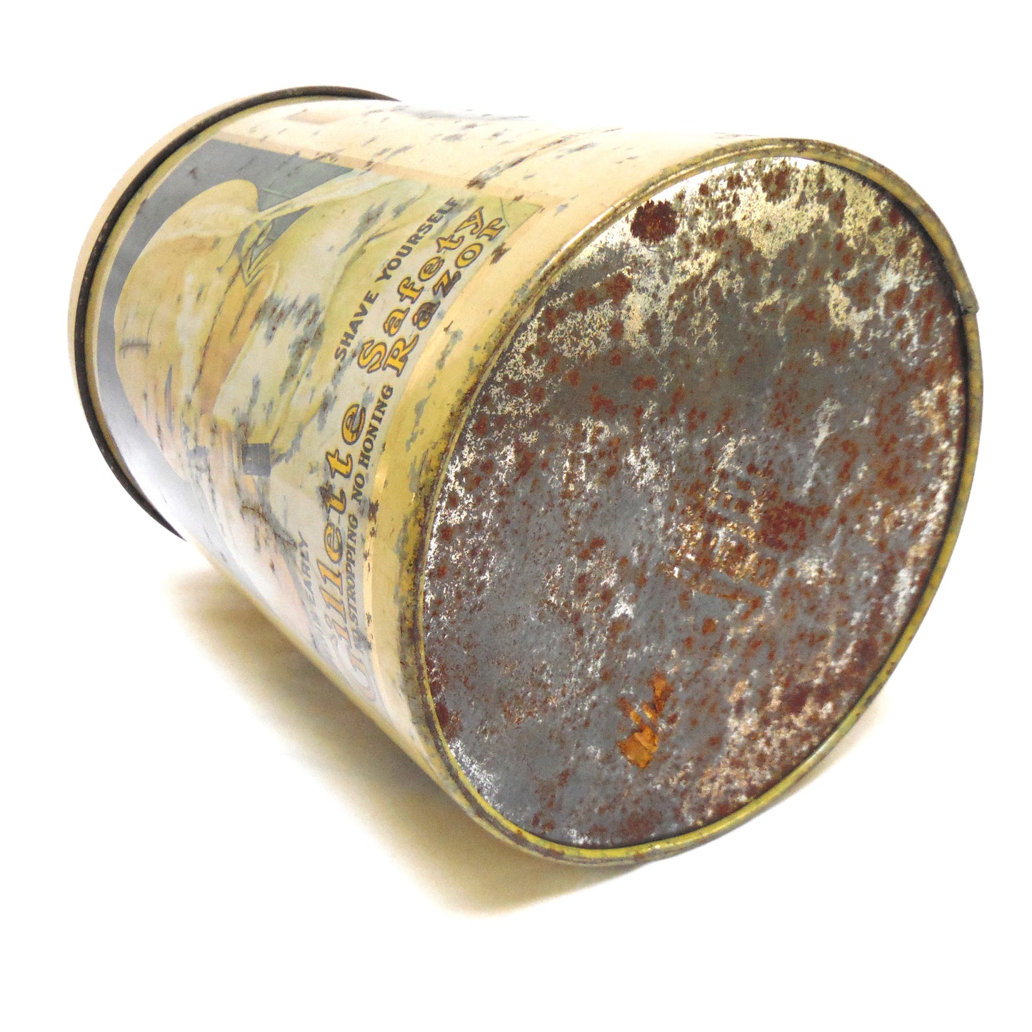 Vintage Tin Made by Cheinco Housewares of New Jersey, USA: 'BABY-SAFE GILLETTE SAFETY RAZOR'