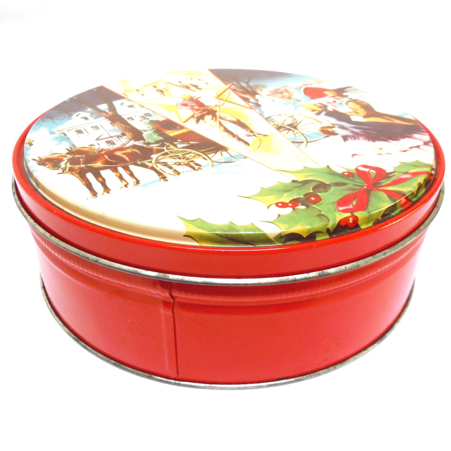 Vintage Tin Container by Collin Street Bakery of Corsicana, Texas: 'DELUXE FRUIT CAKE'