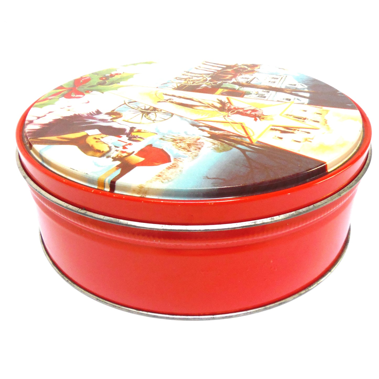 Vintage Tin Container by Collin Street Bakery of Corsicana, Texas: 'DELUXE FRUIT CAKE'