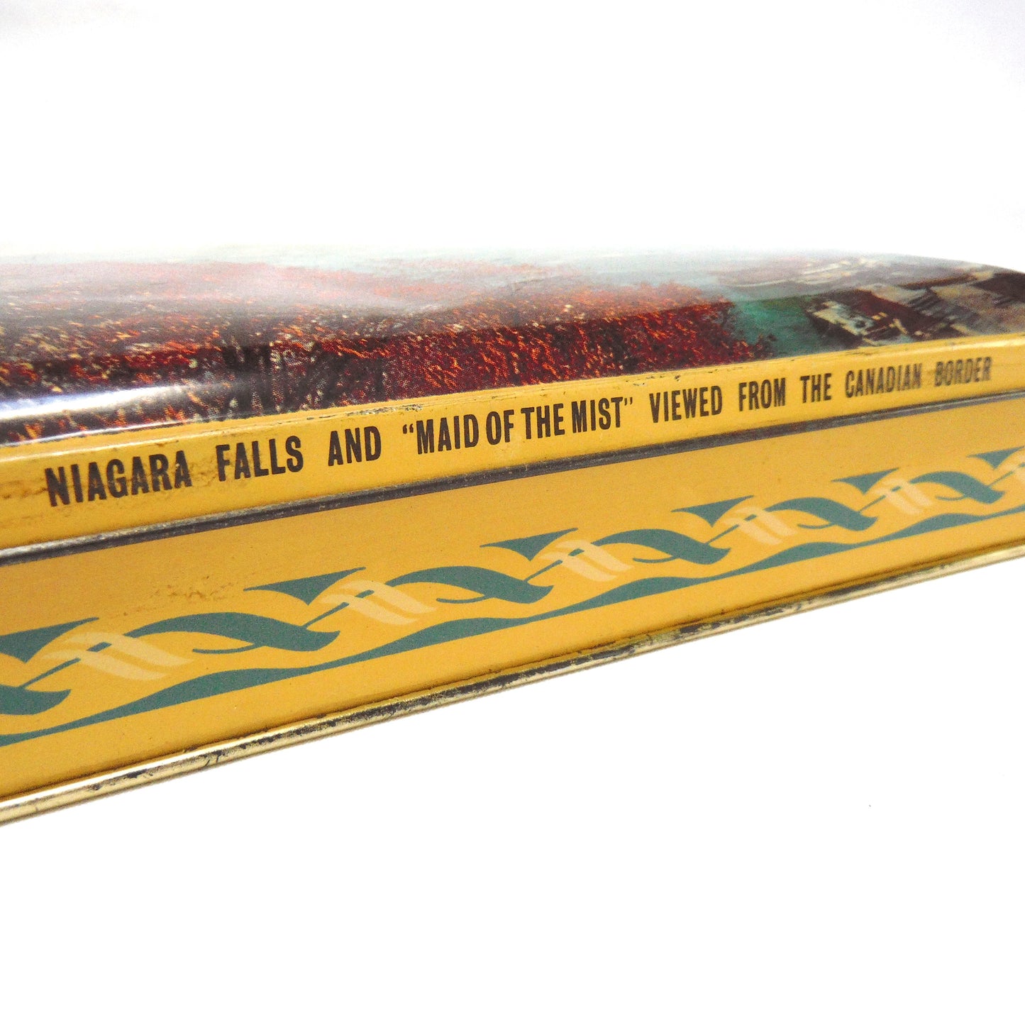 Vintage Tin Can of Niagara Falls and 'Maid of the Mist' Viewed From The Canadian Border