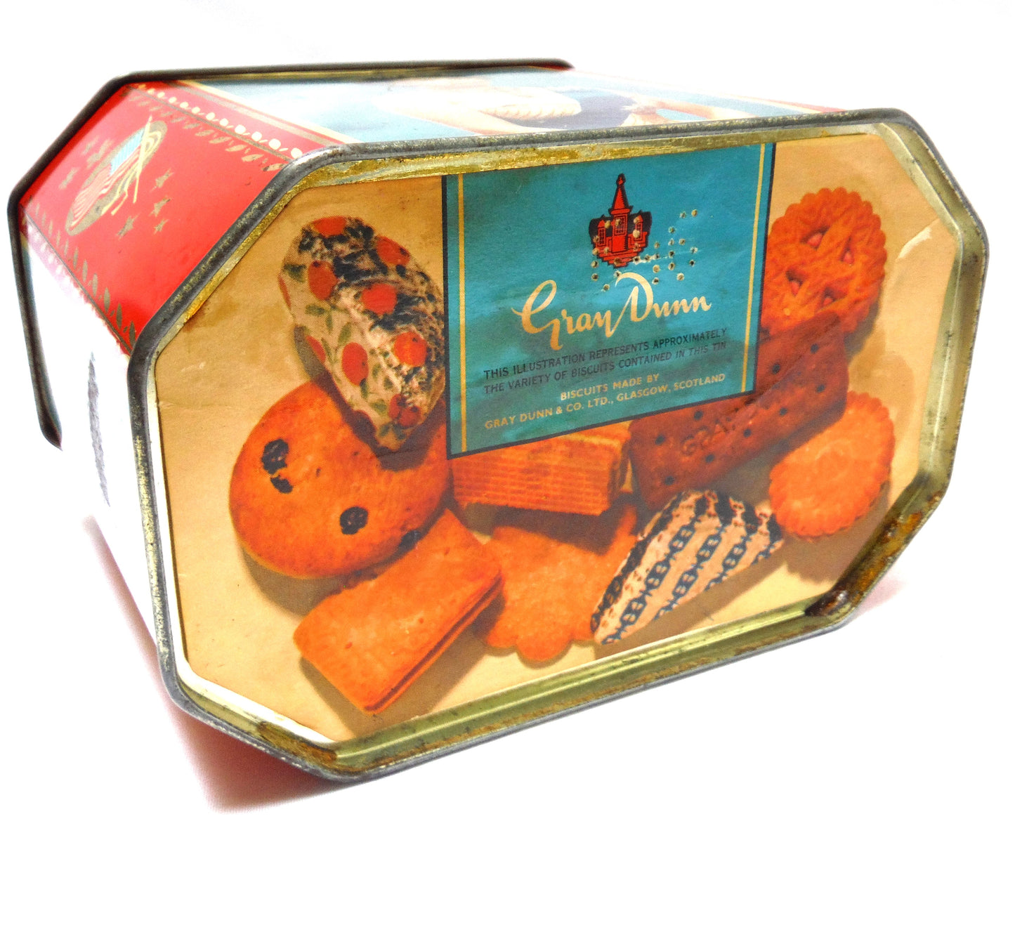 Queen Elizabeth II & Prince Phillip 1959 Vintage Tin of the St. Lawrence Seaway Opening featuring The American Flag!