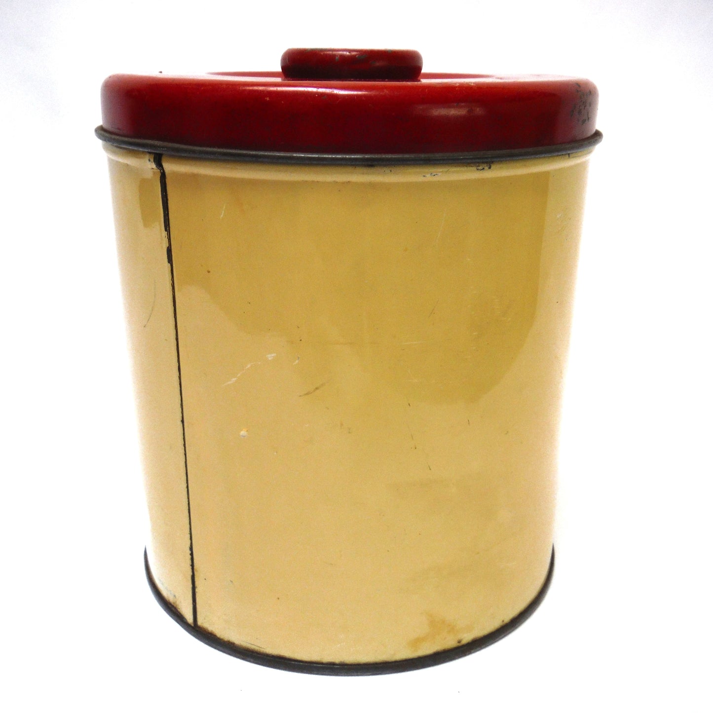 Vintage 1952 Tea Caddy by G.S.W. Metal Company: 'Red and Yellow Roses'