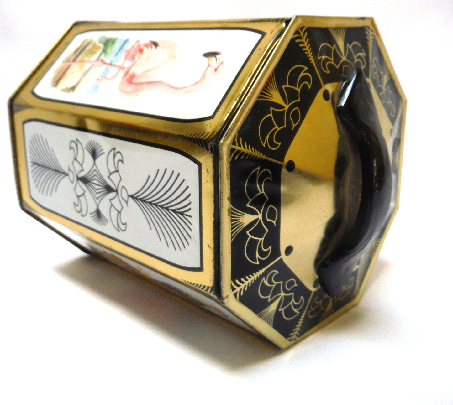 Vintage Rare-Birds-Inspired Tea Caddy, by Peek, Frean of London