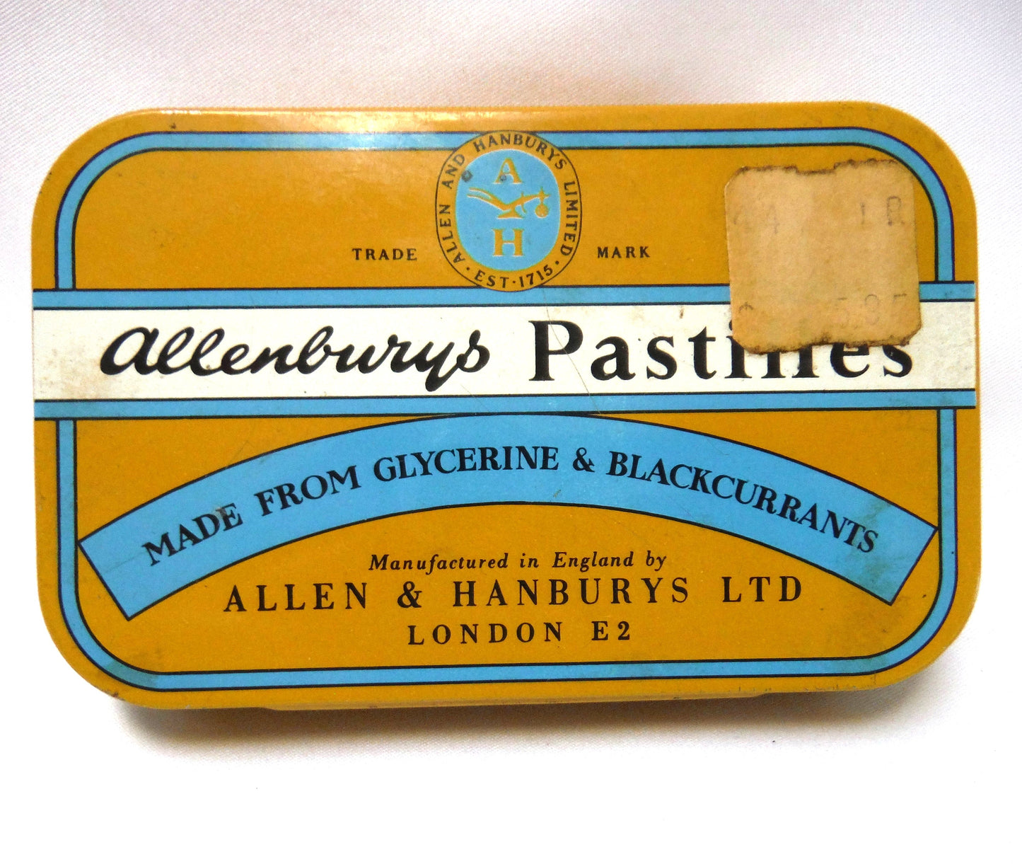 Small Vintage Hinged-Lid Lozenge Tin Container by ALLENBURYS PASTILLES