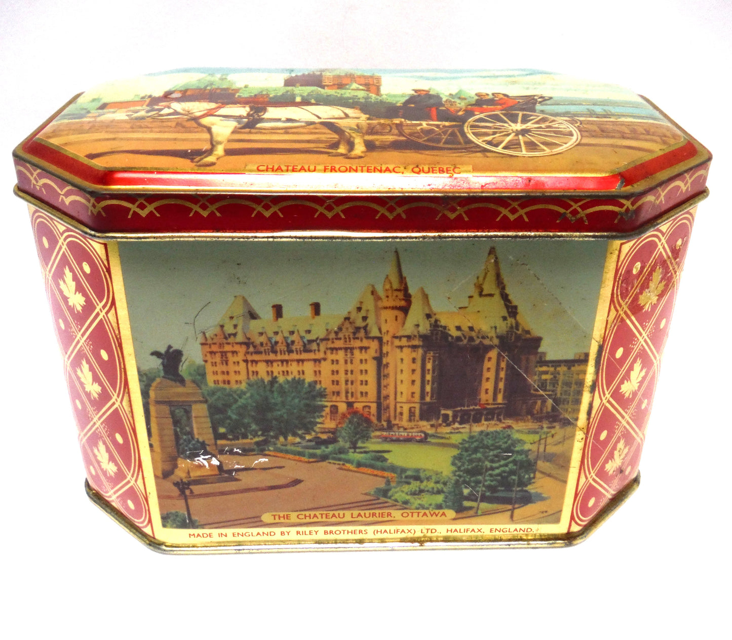 Vintage Toffee Tin by RILEY BROTHERS of Halifax, England: 'FAMOUS OTTAWA LANDMARKS'