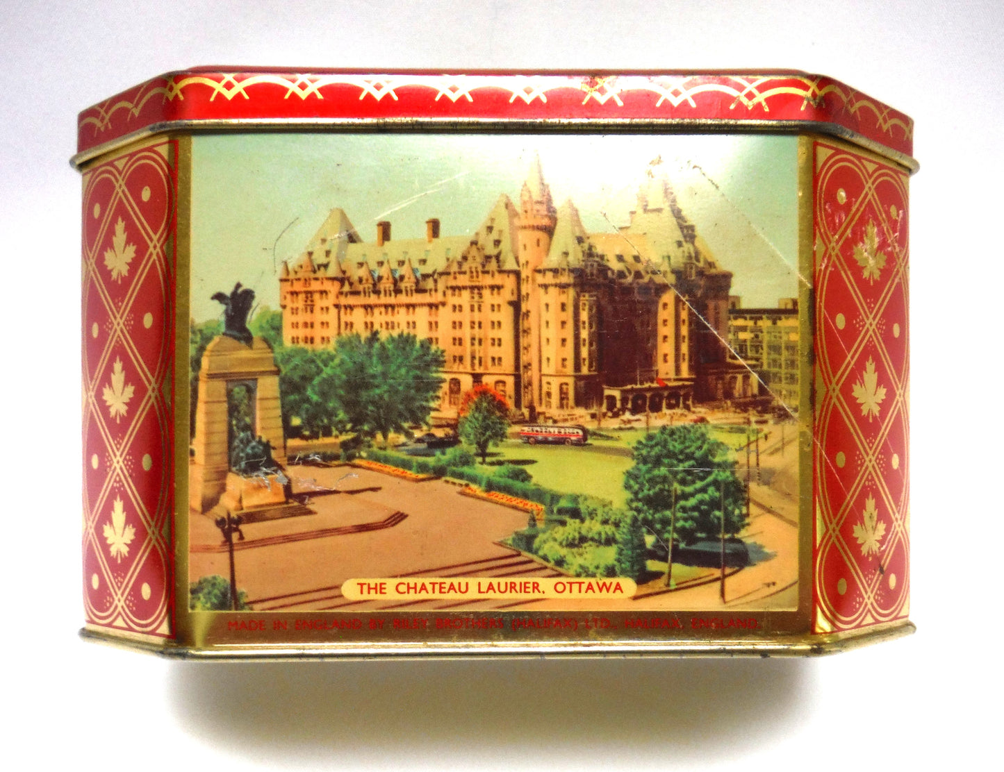 Vintage Toffee Tin by RILEY BROTHERS of Halifax, England: 'FAMOUS OTTAWA LANDMARKS'