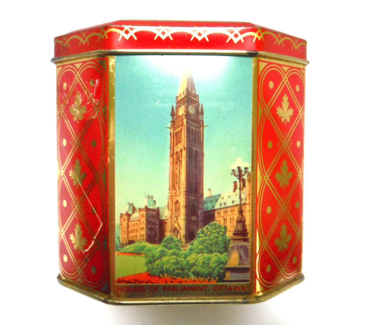 Vintage Toffee Tin by RILEY BROTHERS of Halifax, England: 'FAMOUS OTTAWA LANDMARKS'