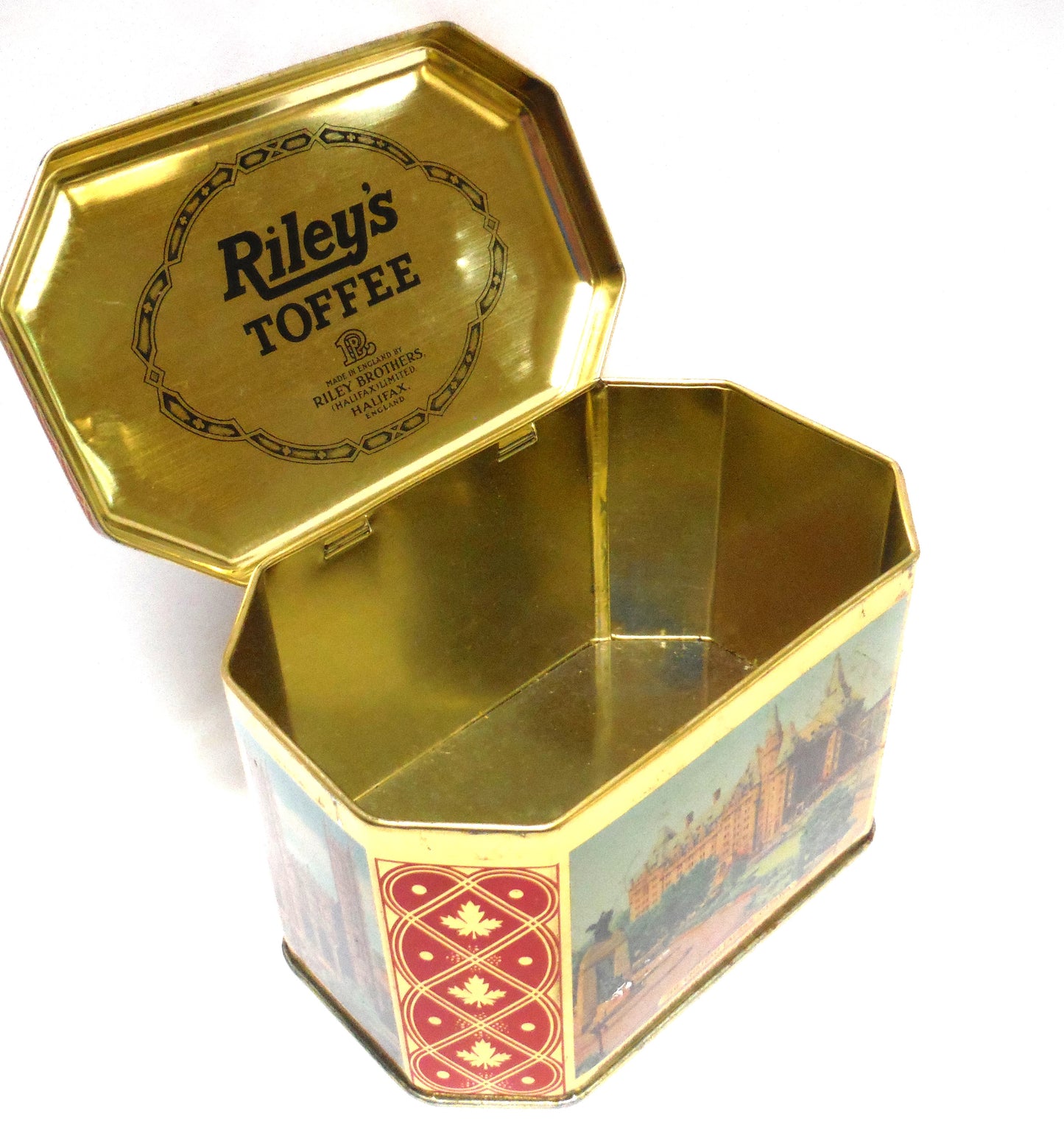 Vintage Toffee Tin by RILEY BROTHERS of Halifax, England: 'FAMOUS OTTAWA LANDMARKS'