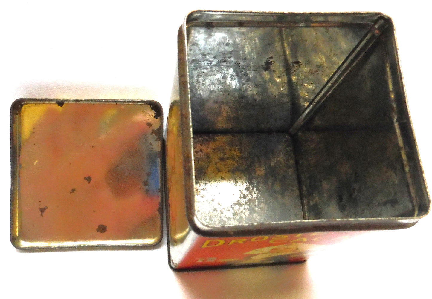 Vintage Droste & Co. Tin Caddy Container of Haarlem, Holland: 'DROSTE'S CACAO and CHOCOLADE'