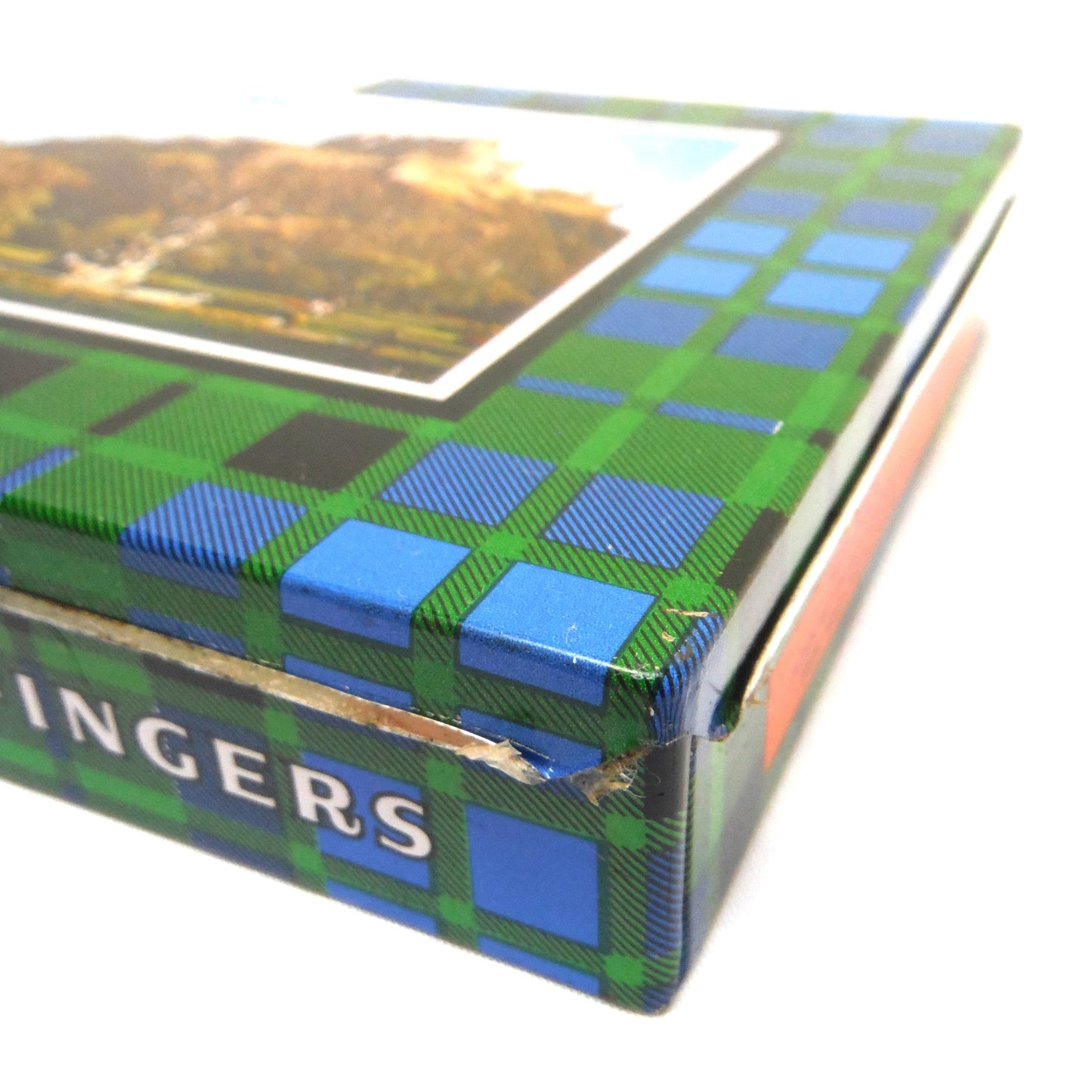 Vintage RARE Tin Cookie Container: 'CASTLE MACKIE'S SHORTBREAD FINGERS OF SCOTLAND'