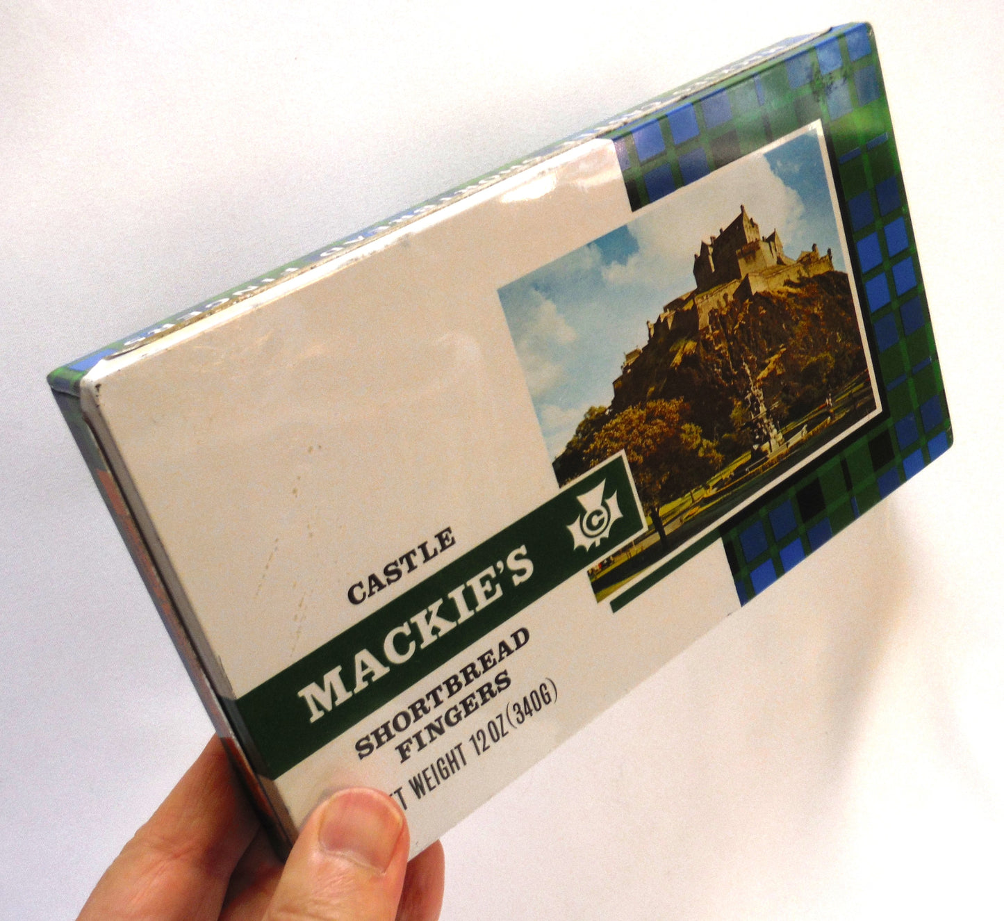 Vintage RARE Tin Cookie Container: 'CASTLE MACKIE'S SHORTBREAD FINGERS OF SCOTLAND'