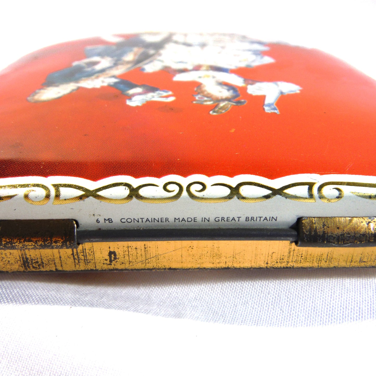 Antique Rounded Pocket Tin: 'DISCO DANCING DUKE AND DUTCHESS'