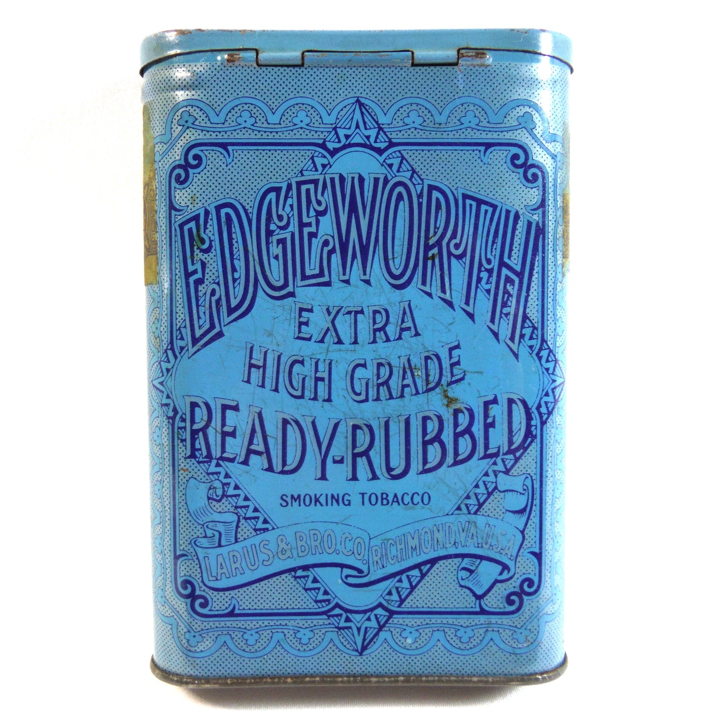 Vintage Smoking Tobacco Pocket Tin by Larus & Bros. Ltd of Richmond, Virginia: 'EDGEWORTH SMOKING TOBACCO'