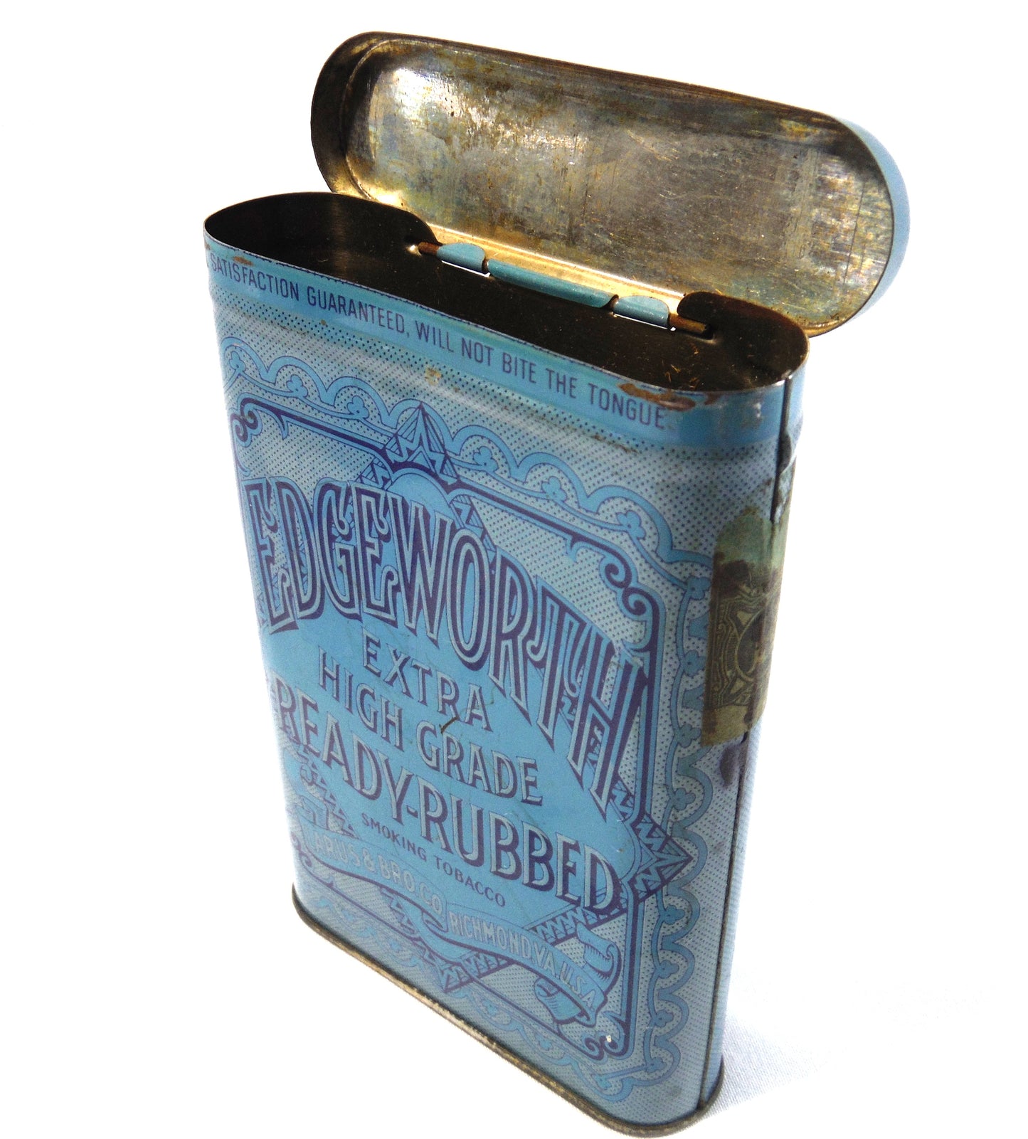 Vintage Smoking Tobacco Pocket Tin by Larus & Bros. Ltd of Richmond, Virginia: 'EDGEWORTH SMOKING TOBACCO'