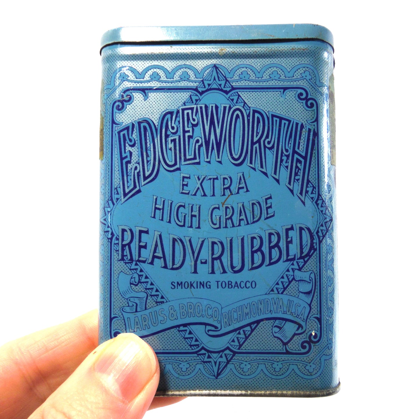 Vintage Smoking Tobacco Pocket Tin by Larus & Bros. Ltd of Richmond, Virginia: 'EDGEWORTH SMOKING TOBACCO'