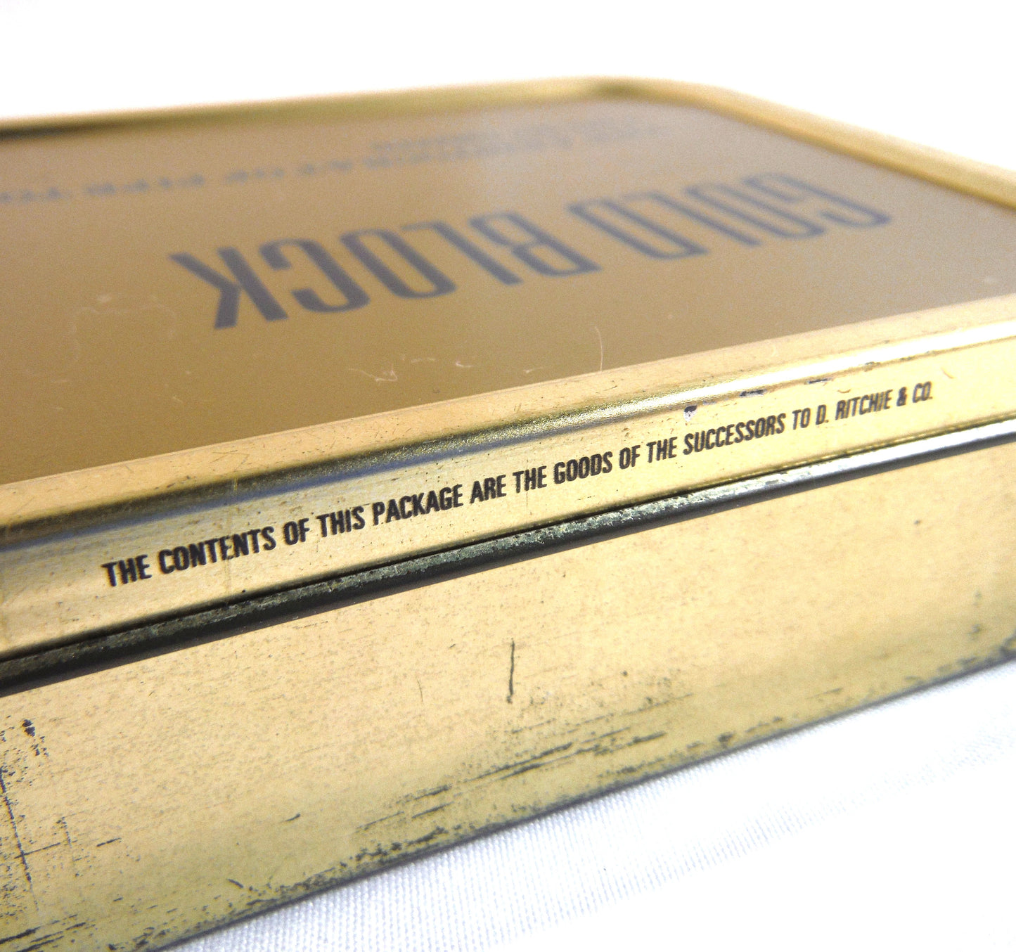 GOLD BLOCK: The Aristocrat of Pipe Tobaccos, Vintage Tin with Canada C2 Stamp