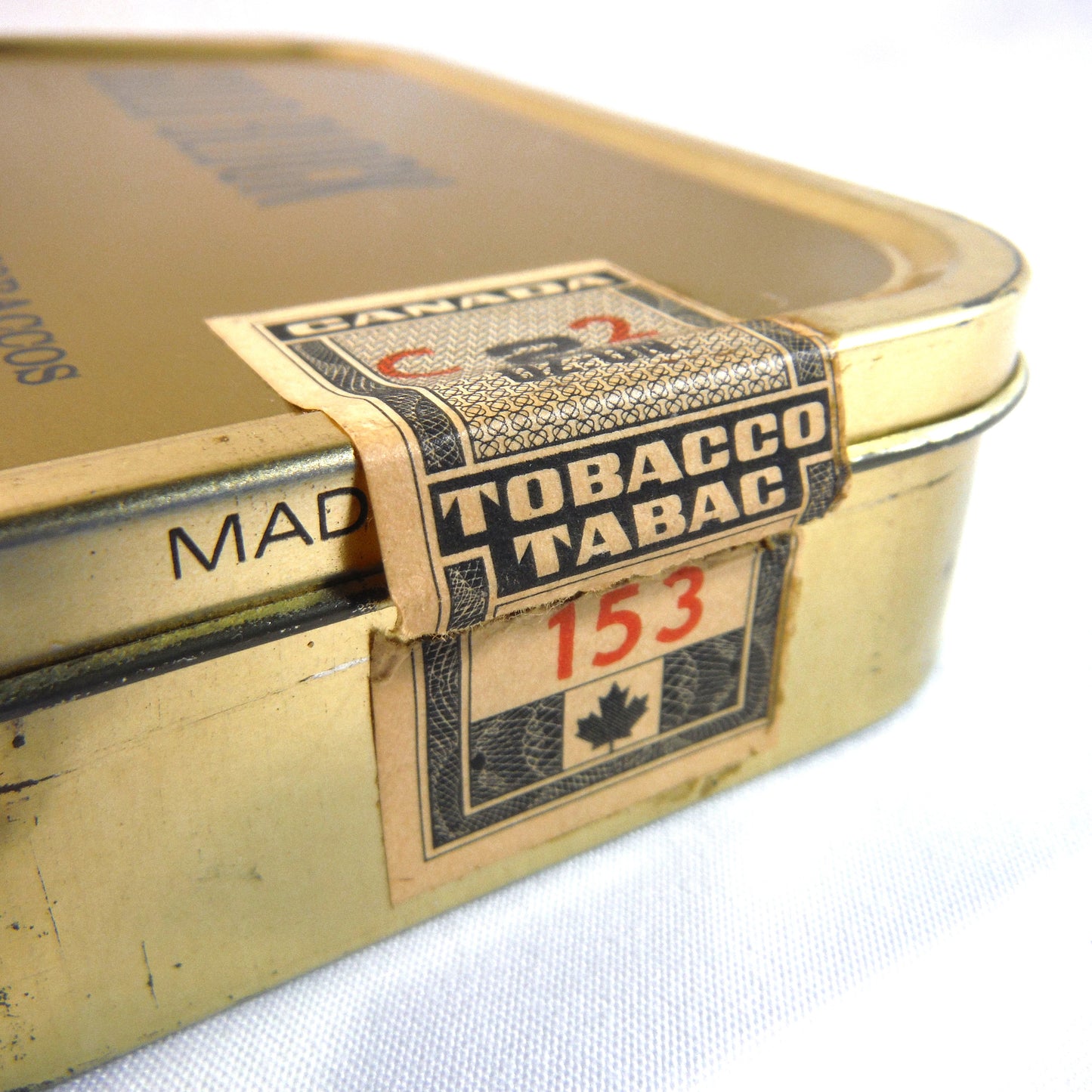GOLD BLOCK: The Aristocrat of Pipe Tobaccos, Vintage Tin with Canada C2 Stamp