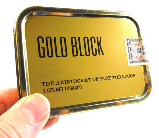 GOLD BLOCK: The Aristocrat of Pipe Tobaccos, Vintage Tin with Canada C2 Stamp