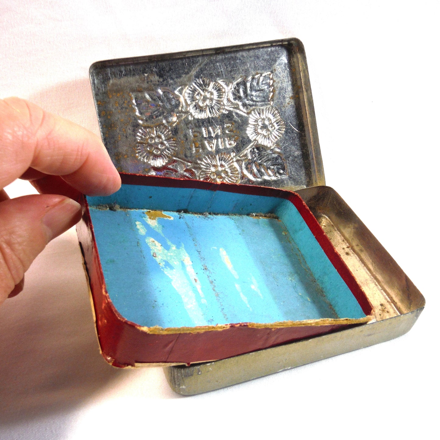 Antique HAIR PINS Hinged-Pocket Container by Hudson Scott and Sons of Carlisle