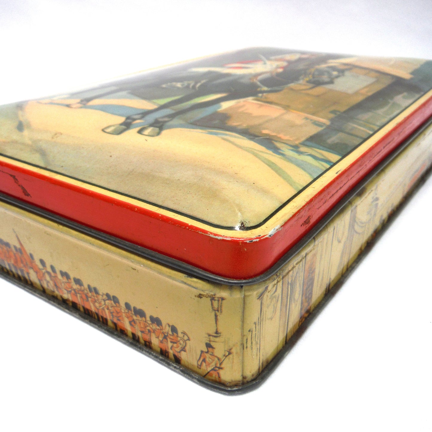 Mid-Century Vintage Tin Container:' Whitehall Queen's Mounted Sentry Horse Guard'