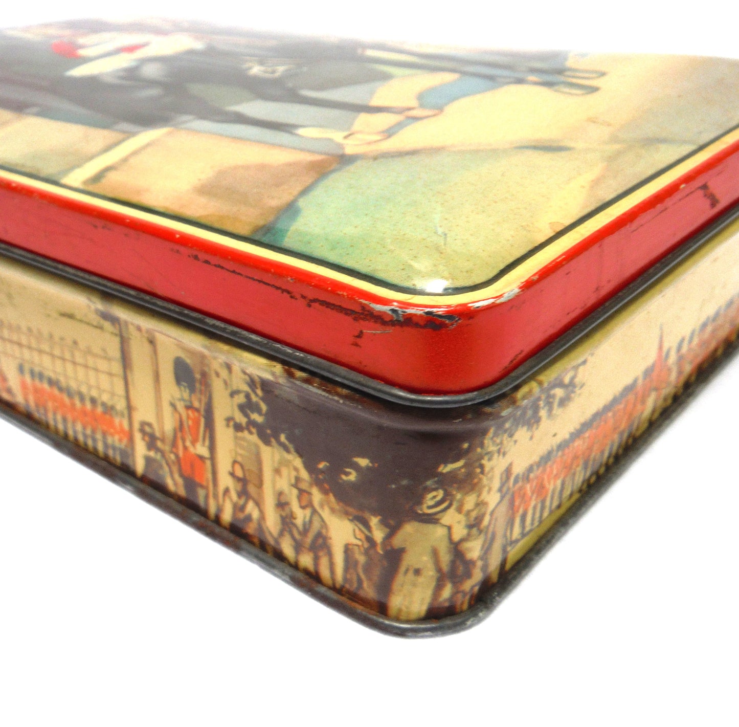 Mid-Century Vintage Tin Container:' Whitehall Queen's Mounted Sentry Horse Guard'