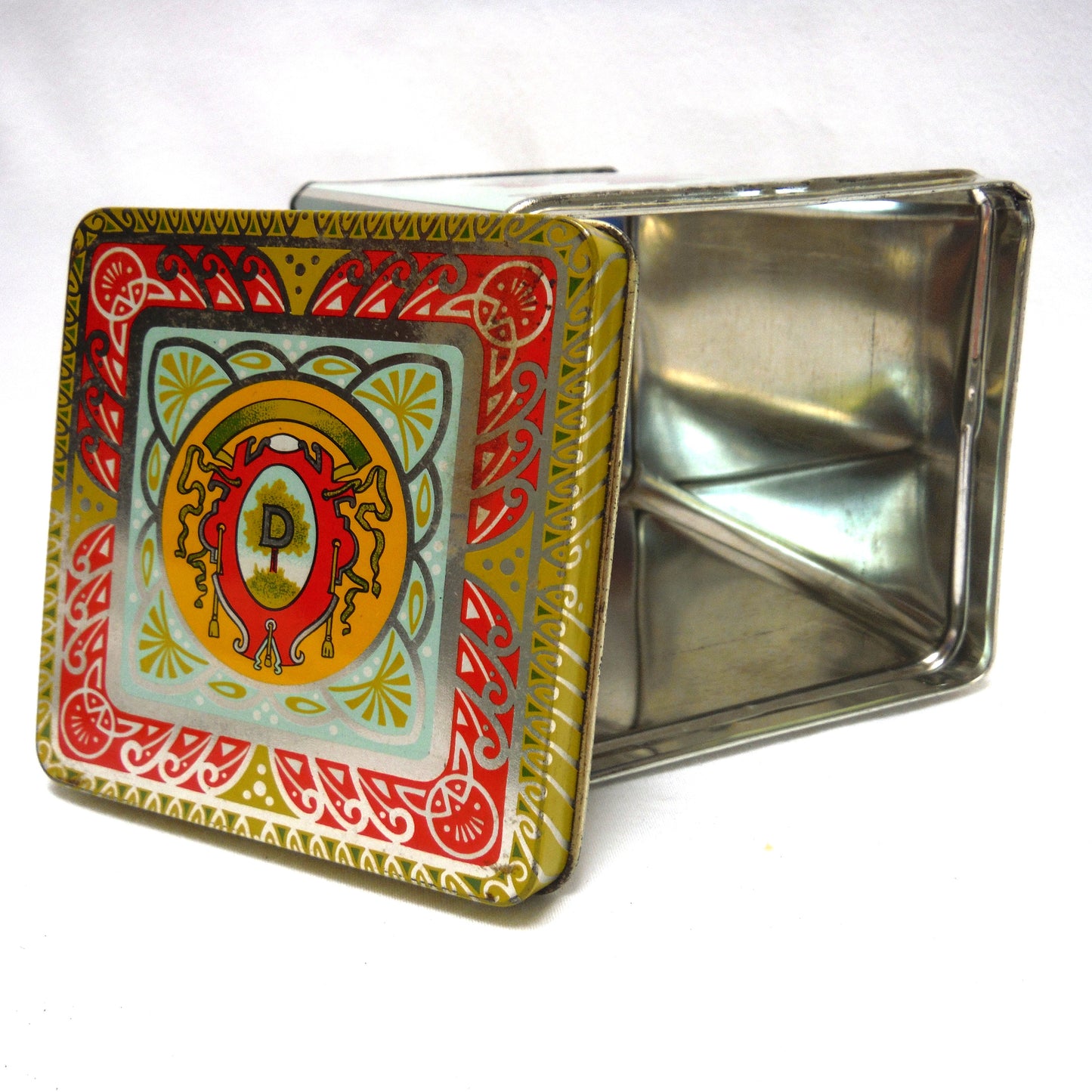 Vintage Droste & Co. Tin Caddy Container of Haarlem, Holland: 'DROSTE'S CACAO and CHOCOLADE'