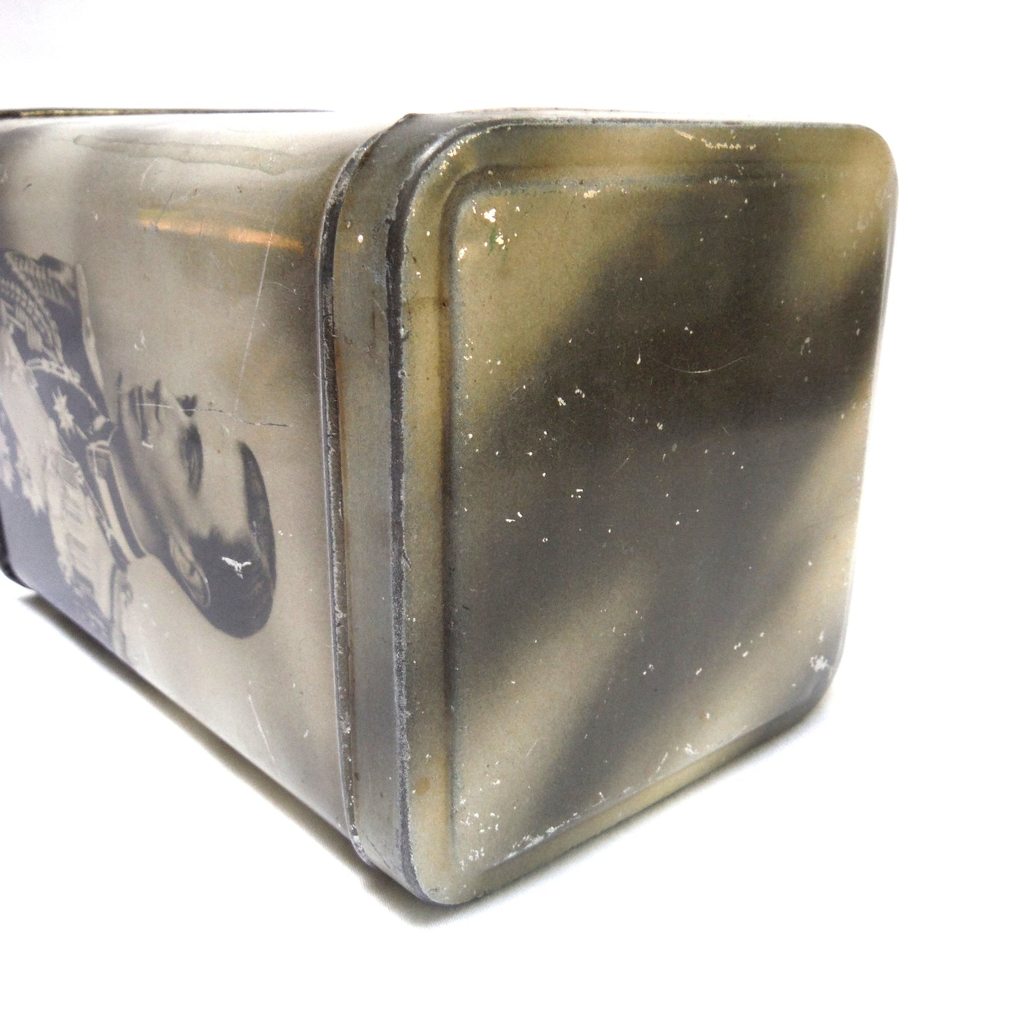 KING GEORGE VI, Queen Mother, Princess Elizabeth and Margaret: Vintage Tall Tin Tea Caddy by E.I. & Co. Ltd of Shipley York!