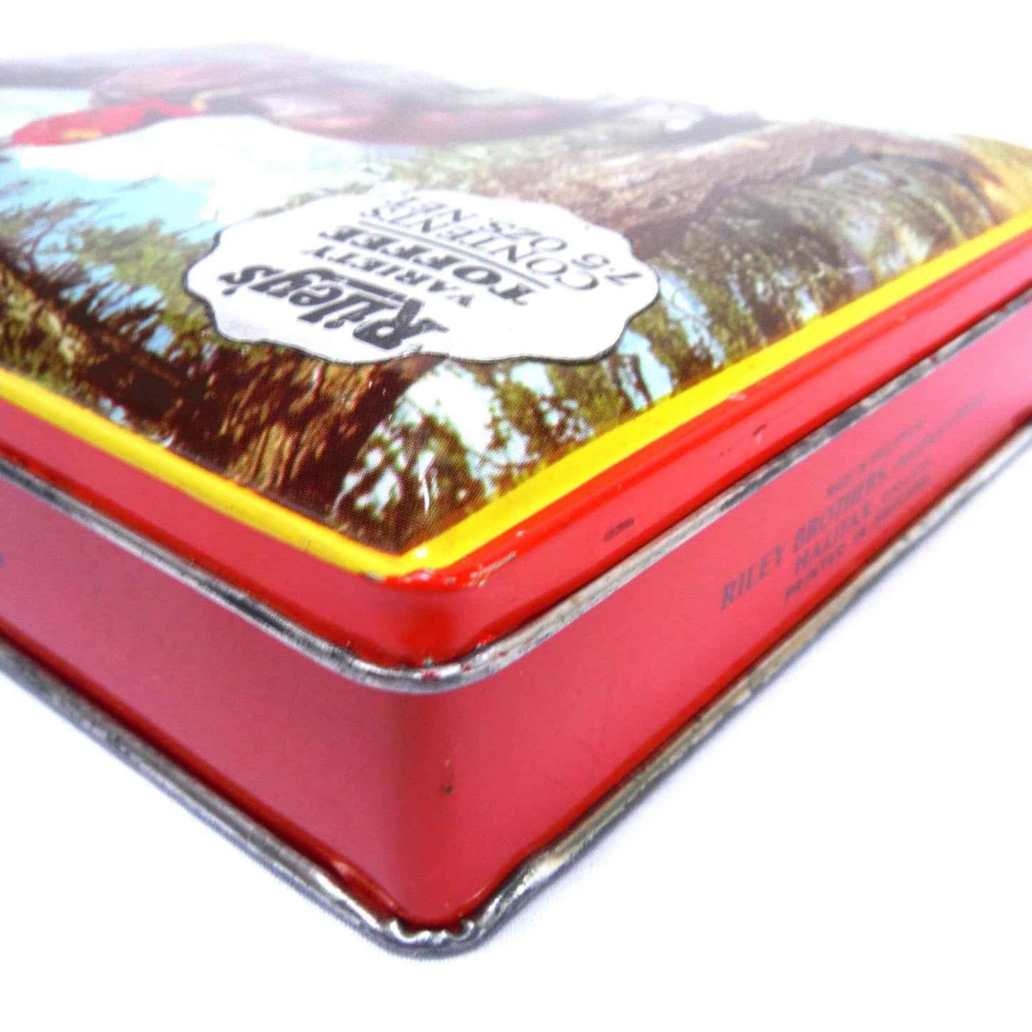Vintage Tin by Riley's Toffee of Halifax, England: 'CANADIAN MOUNTIE ON PATROL'