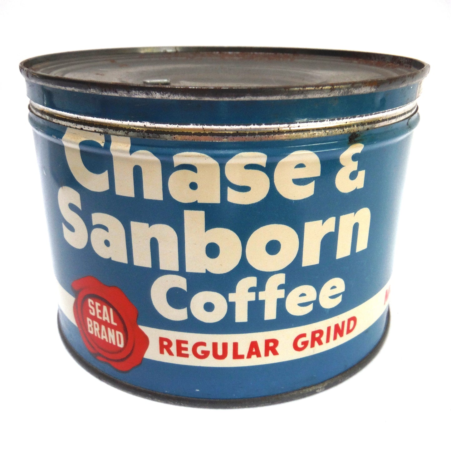CHASE & SANBORN COFFEE, Vintage Tin Container Complete With Original Top!