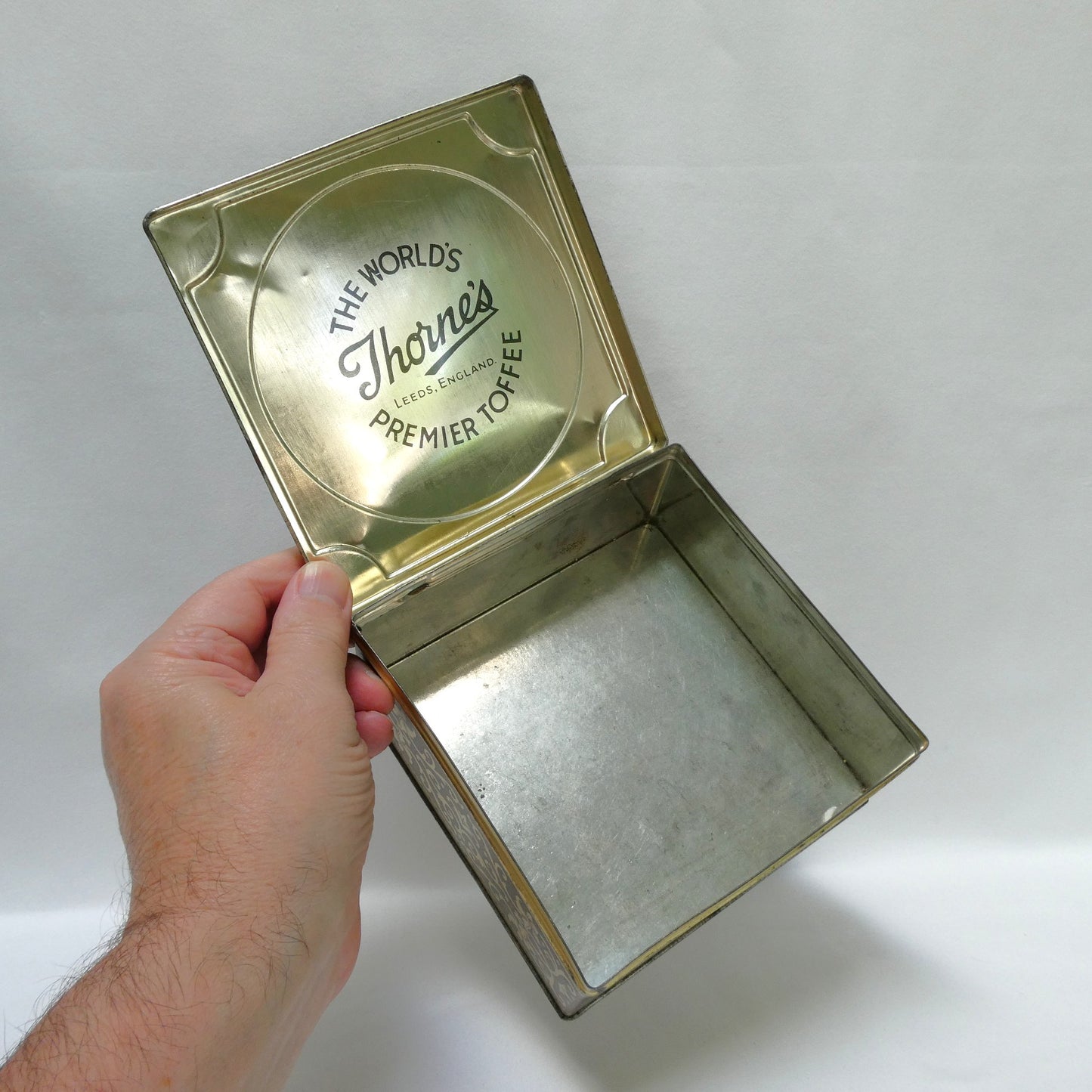 Vintage Thorne's Premier Hinged-Lid Toffee Tin, Featuring the Famous Painting, "The Age of Innocence" by Sir Joshua Reynolds