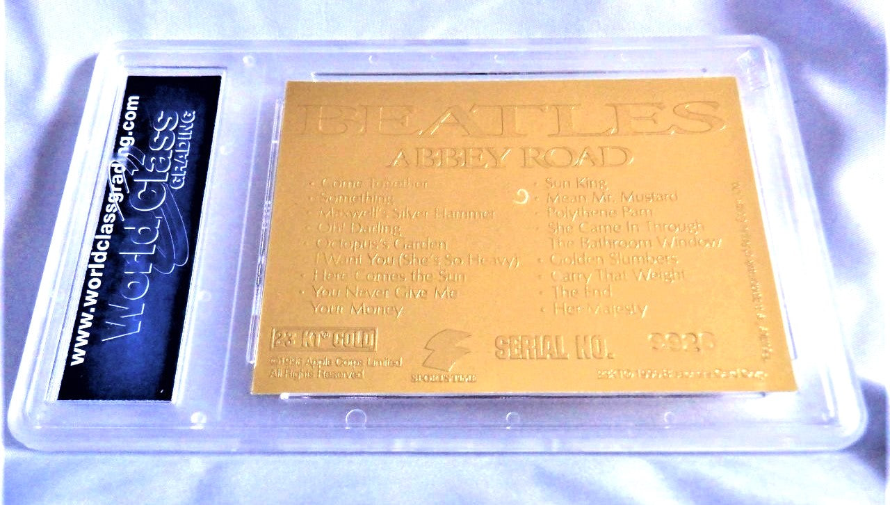 1996 Sportstime 23 Karat Gold Card, BEATLES ABBEY ROAD Album Cover, WCG Graded 10