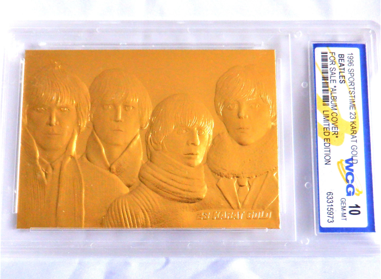1996 Sportstime 23 Karat Gold Card BEATLES FOR SALE Album Cover, WCG Graded 10