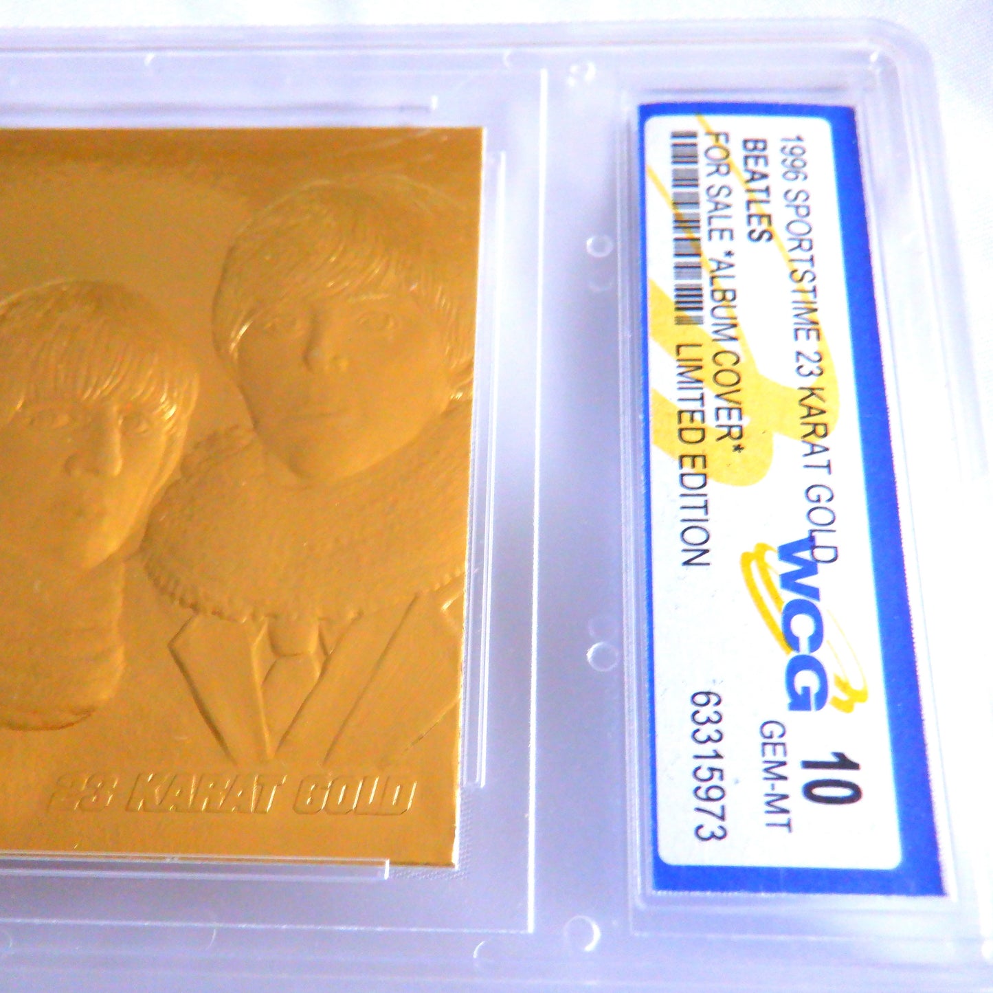 1996 Sportstime 23 Karat Gold Card BEATLES FOR SALE Album Cover, WCG Graded 10
