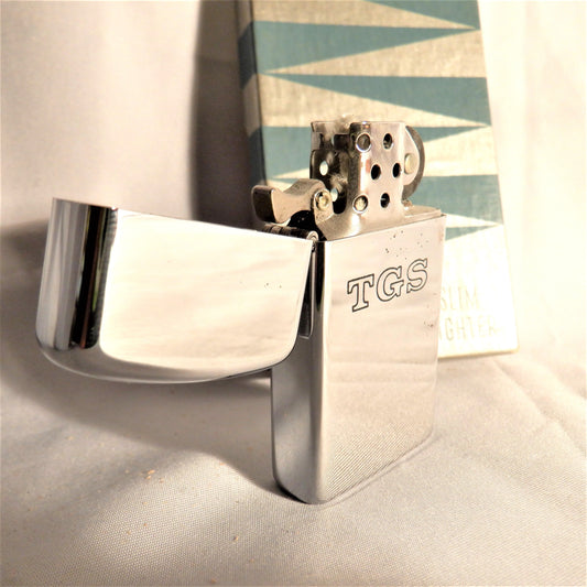 ZIPPO SLIM II LIGHTER, Chrome High Shine, Vintage-New in Original Box!