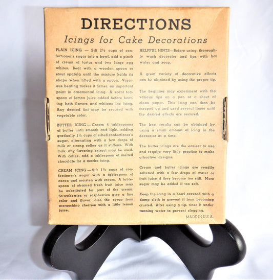 VINTAGE CAKE DECORATOR SET, Aluminum No. 2804, USA 1950's in Original Box!