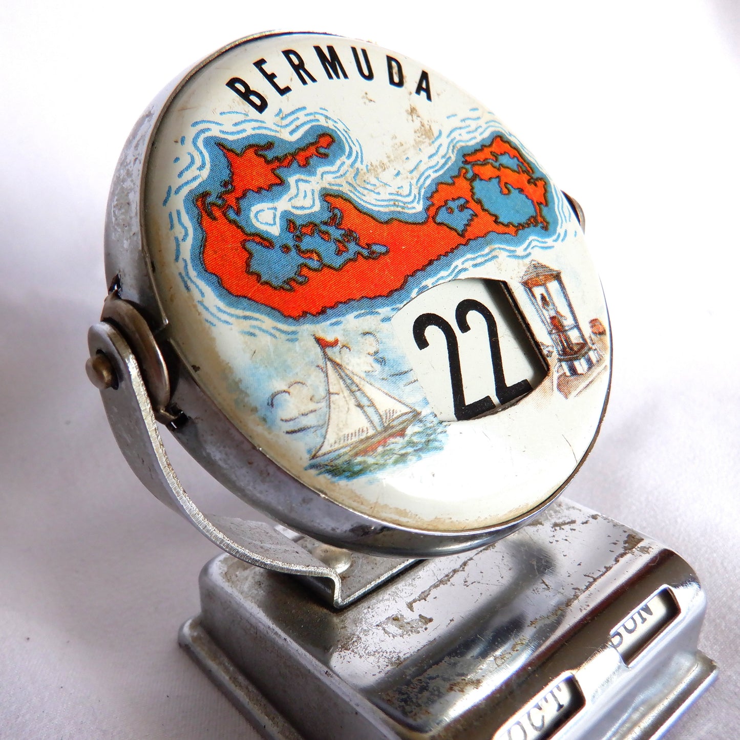 BERMUDA Collectible Vintage Desk-Top, Flip-Style, CALENDAR DISPLAY STAND, 1960's