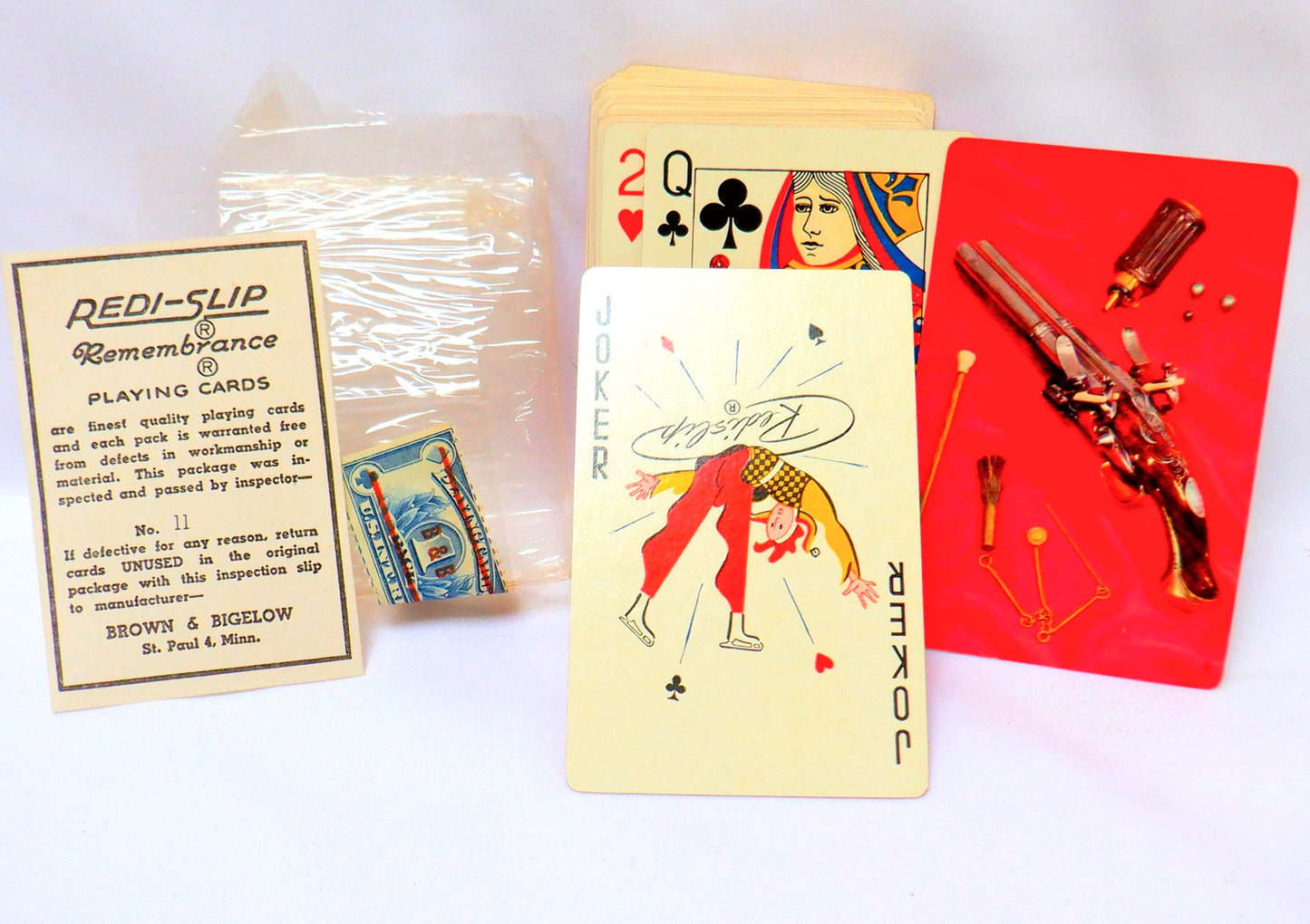 ANTIQUE AMERICAN PLAYING CARDS: Guns & Ducks by Brown & Bigelow of St. Paul, Minnesota, USA, 1940's (Priced per Deck)