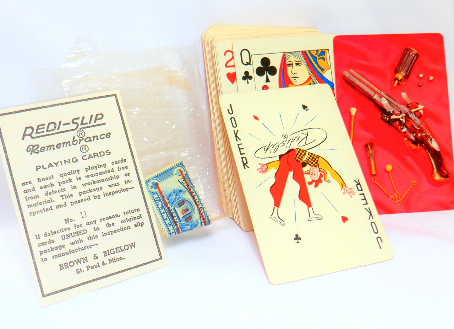 ANTIQUE AMERICAN PLAYING CARDS: Guns & Ducks by Brown & Bigelow of St. Paul, Minnesota, USA, 1940's (Priced per Deck)