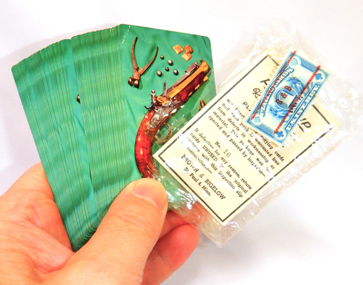 ANTIQUE AMERICAN PLAYING CARDS: Guns & Ducks by Brown & Bigelow of St. Paul, Minnesota, USA, 1940's (Priced per Deck)