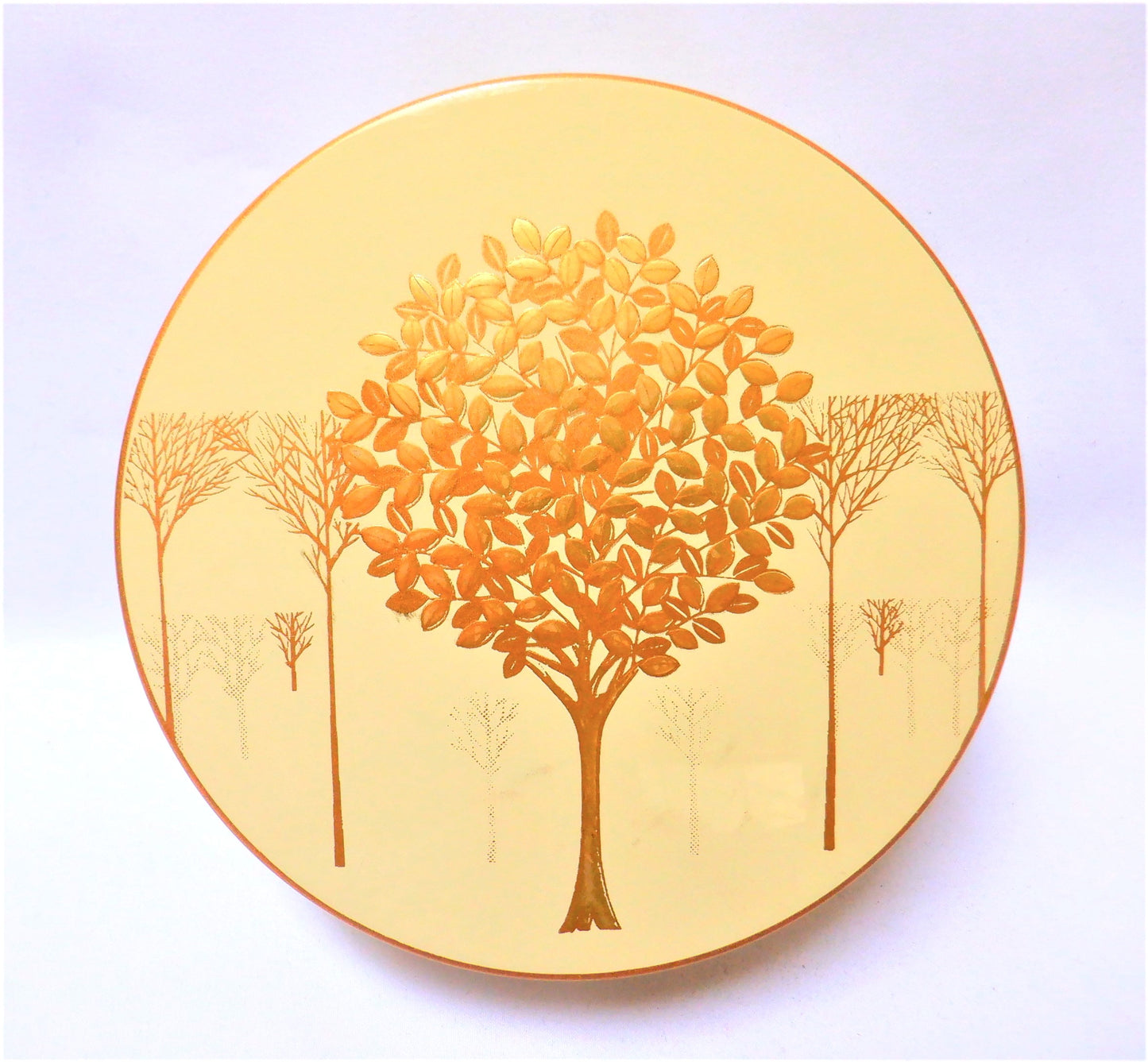 JAPANESE COASTER SET, Mid-Century Vintage Otagiri Golden Mist Cream Lacquerware 1960's