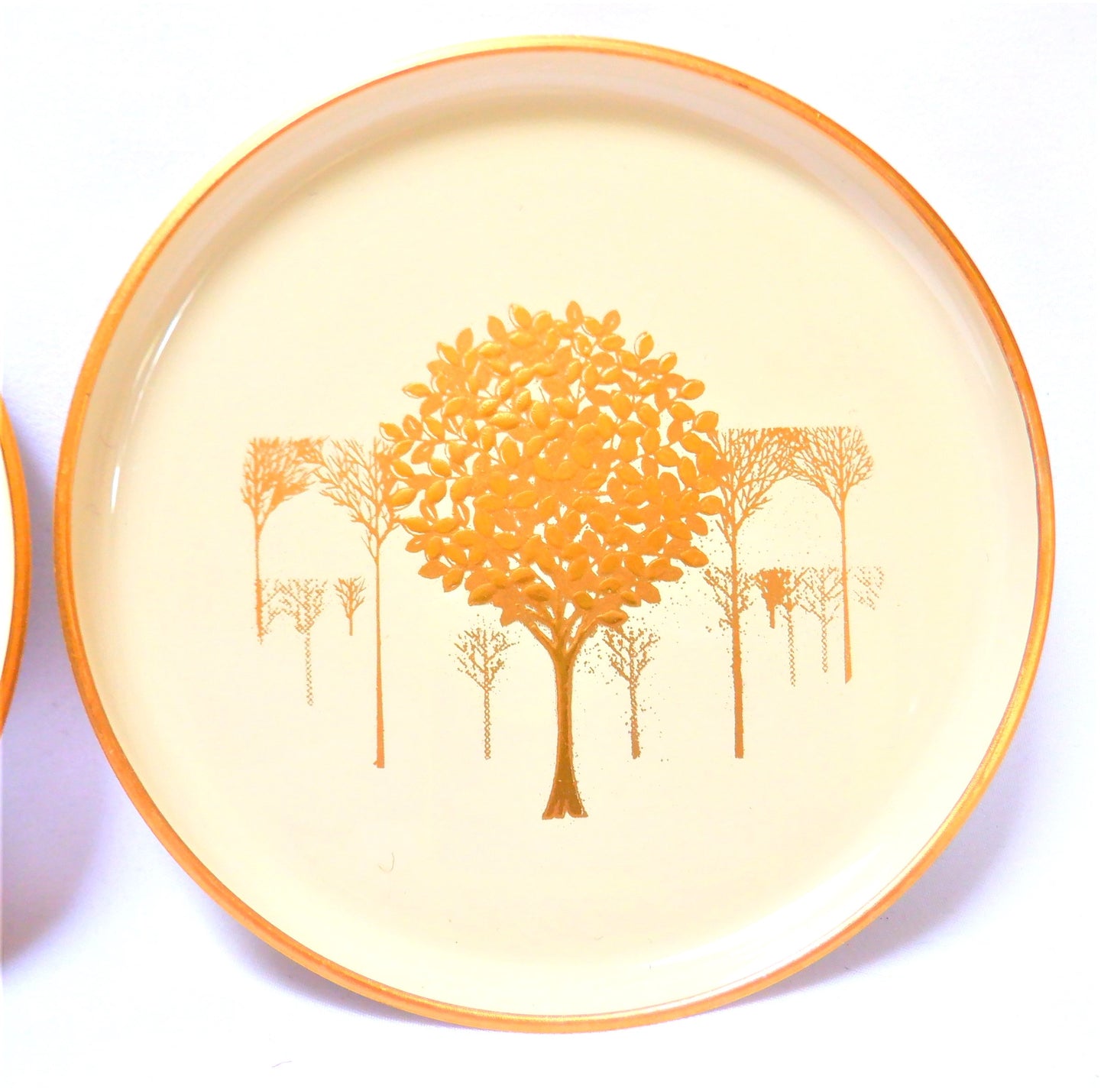 JAPANESE COASTER SET, Mid-Century Vintage Otagiri Golden Mist Cream Lacquerware 1960's