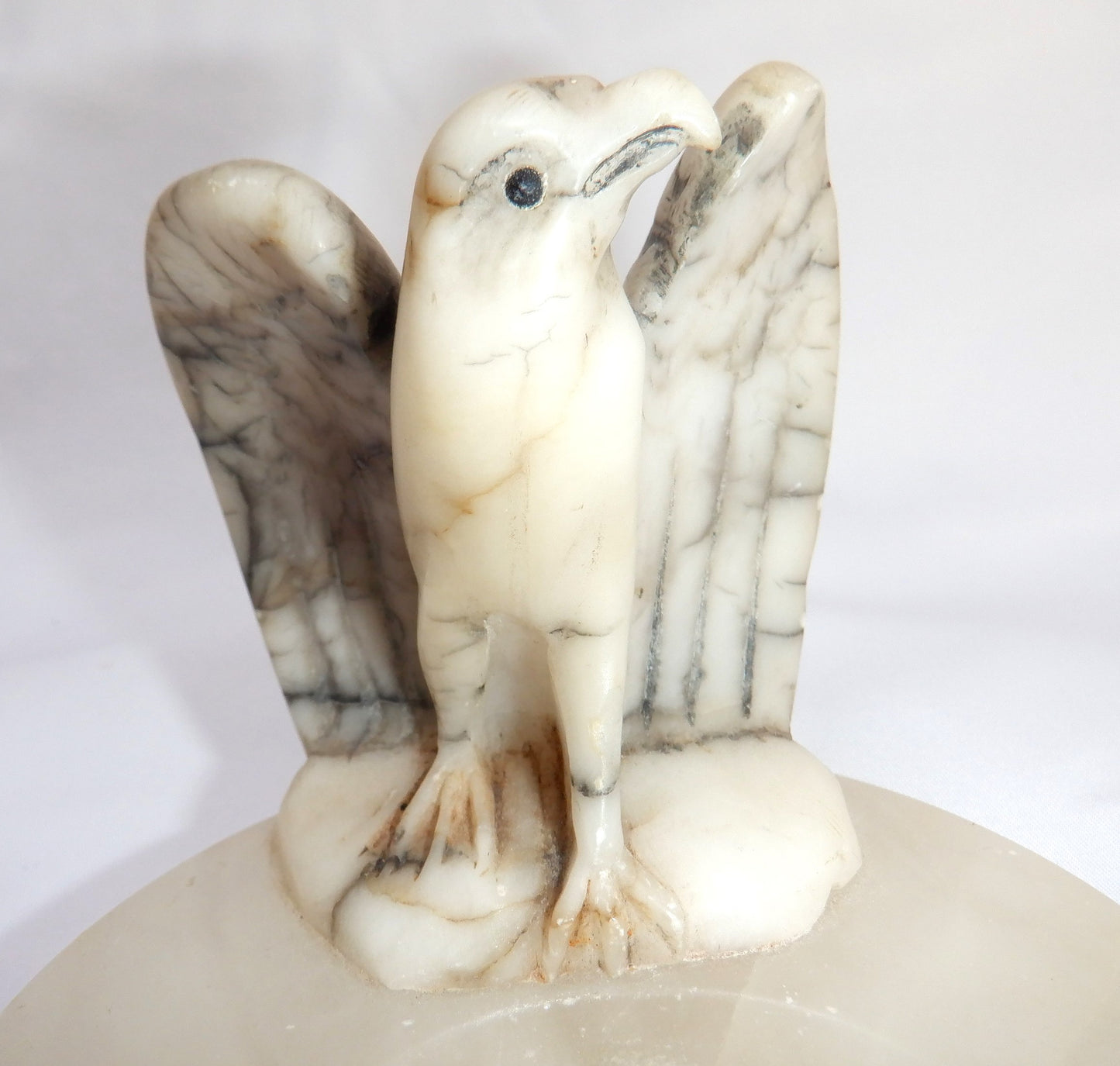Beautiful Vintage RARE AMERICAN EAGLE Onyx Quartz Mans Ring Trinket Coin Tray