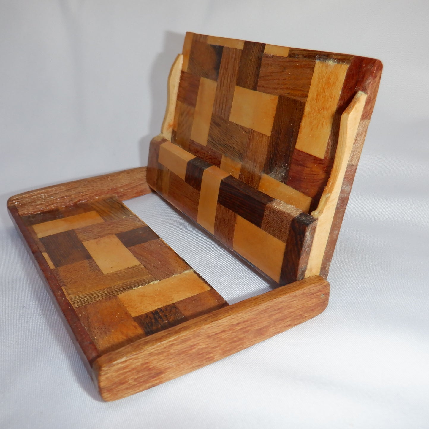 BUSINESS CARD CASE, Vintage Hand-Made of Exotic Woods and MOTHER-OF-PEARL