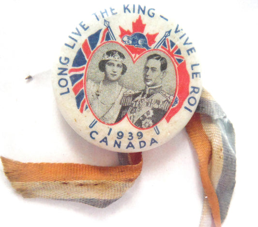 Lapel Pin, ROYALTY KING GEORGE VI Visit to Canada, Vintage 1939