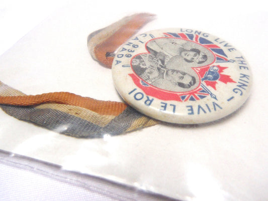 Lapel Pin, ROYALTY KING GEORGE VI Visit to Canada, Vintage 1939