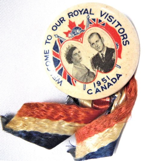 Lapel Pin, ROYALTY QUEEN ELIZABETH II Visit to Canada, Vintage 1951