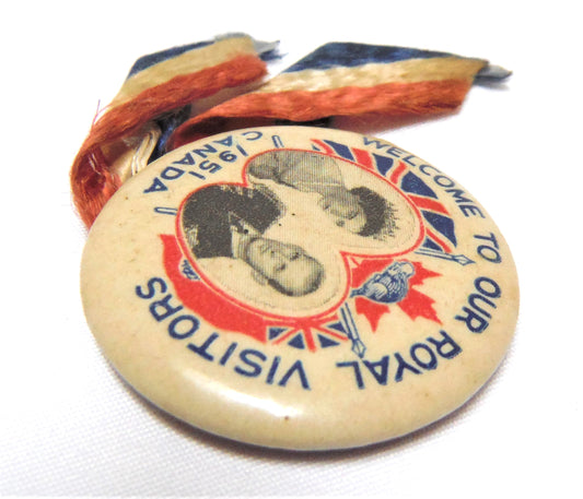 Lapel Pin, ROYALTY QUEEN ELIZABETH II Visit to Canada, Vintage 1951