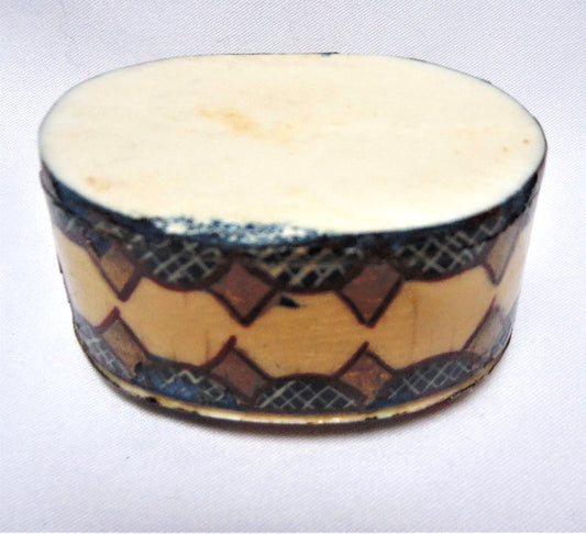 Vintage Hand-Painted SMALL TRINKET CONTAINER, with Removable Lid